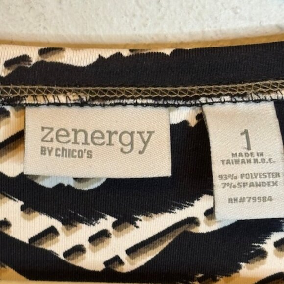 Chico's Blouse Women's Size Medium Zenergy Stripes Studded Chicos 1 - Picture 3 of 3